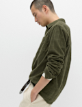 Regular Fit Checked Corduroy Shirt