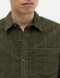 Regular Fit Checked Corduroy Shirt