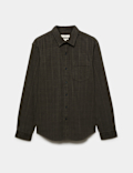 Regular Fit Checked Corduroy Shirt