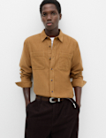 Regular Fit Striped Corduroy Shirt