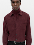 Regular Fit Striped Corduroy Shirt