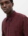 Regular Fit Striped Corduroy Shirt