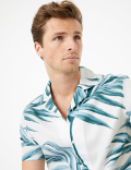 Pure Cotton Revere Palm Print Shirt