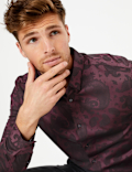 Pure Cotton Paisley Jacquard Shirt