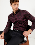 Pure Cotton Paisley Jacquard Shirt