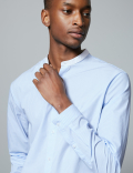Pure Cotton Striped Grandad Shirt