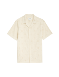 Easy Iron Pure Cotton Revere Collar Embroidered Shirt