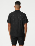 Easy Iron Pure Cotton Revere Collar Embroidered Shirt