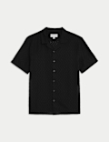 Cotton Rich Cuban Collar Shirt