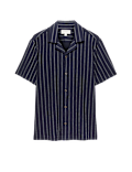 Striped Crinkle Seersucker Short Sleeve Shirt