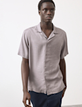 Linen Blend Short Sleeve Shirt
