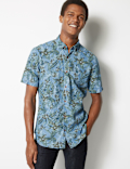 Pure Cotton Flower Print Shirt