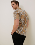 Cotton Print Revere Shirt