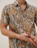 Cotton Print Revere Shirt