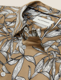 Cotton Print Revere Shirt