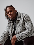 Wool Blend Check Overshirt