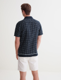 Linen Tencel Border Print Shirt