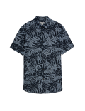 Easy Iron Pure Cotton Palm Print Shirt