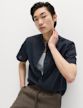 Regular Fit Linen Rich Short Sleeve Shirt
