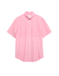 Regular Fit Linen Rich Short Sleeve Shirt
