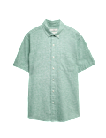 Regular Fit Linen Rich Short Sleeve Shirt