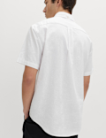 Regular Fit Linen Rich Short Sleeve Shirt