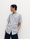 Regular Fit Linen Rich Short Sleeve Shirt