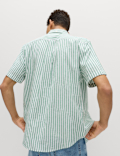 Regular Fit Linen Rich Short Sleeve Shirt