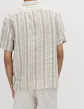 Linen Rich Striped Short Sleeve Shirt