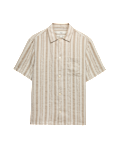 Linen Rich Striped Short Sleeve Shirt