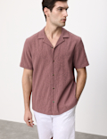 Relaxed Fit Crinkle Seersucker Shirt