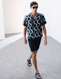 Regular Fit Geometric Print Short Sleeve Shirt