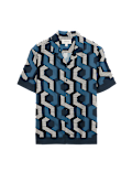 Regular Fit Geometric Print Short Sleeve Shirt