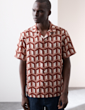Regular Fit Short Sleeve Geometric Print Shirt