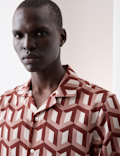 Regular Fit Short Sleeve Geometric Print Shirt