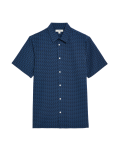 Easy Iron Geometric Print Shirt
