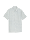 Easy Iron Geometric Print Shirt