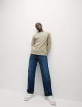 Pure Cotton Crew Neck Sweatshirt
