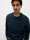 Cotton Rich Relaxed Fit Crew Neck Sweatshirt