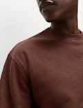 Cotton Rich Relaxed Fit Crew Neck Sweatshirt