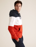 Colour Block Zip Up Hoodie
