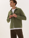 Cotton Blend Jersey Overshirt