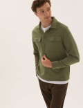 Cotton Blend Jersey Overshirt