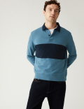 Pure Cotton Colour Block Rugby Sweatshirt