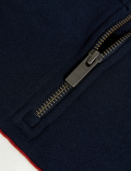 Pure Cotton Colour Block Half Zip Sweatshirt