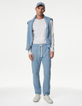 Drawstring Pure Cotton Straight Leg Joggers