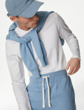 Drawstring Pure Cotton Straight Leg Joggers