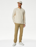 Drawstring Pure Cotton Straight Leg Joggers