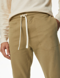 Drawstring Pure Cotton Straight Leg Joggers