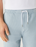 Striped Drawstring Jersey Shorts